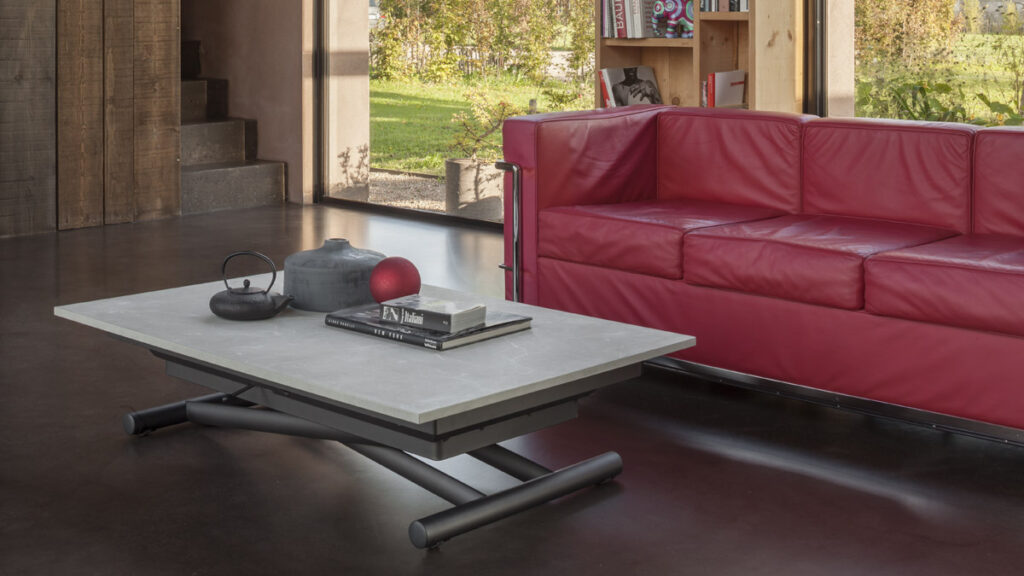 SIRIO – TRANSFORMING COFFEE TABLE (converts to dining table for up to 8 people)