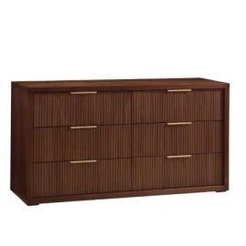 16536 62 x 20 x 32 ¼” Double Dresser with Fluted drawer fronts