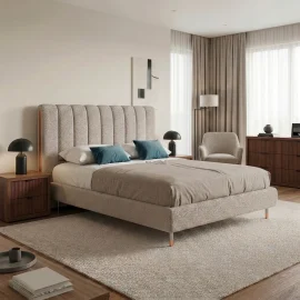 Ginevra Beige with Milo - Upholstered Bed